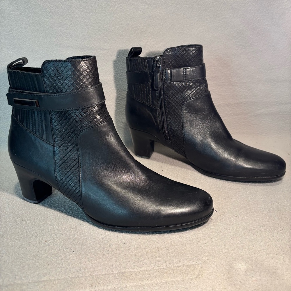 Ecco Alliston black women’s heeled ankle boots EU size 42 side zipper